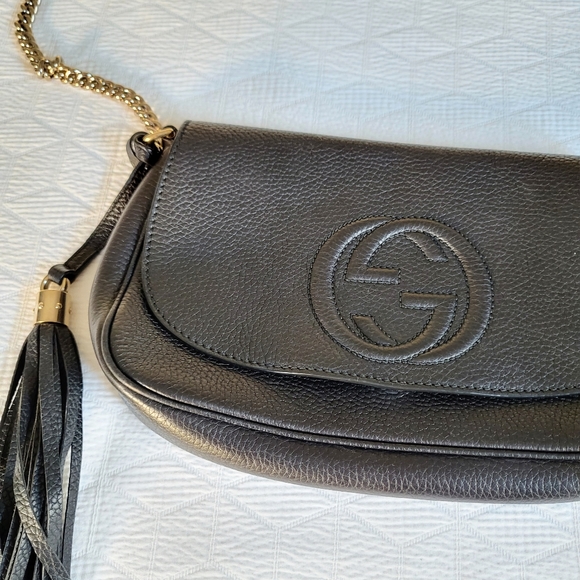 Gucci soho cross body black leather bag purse - Picture 3 of 7